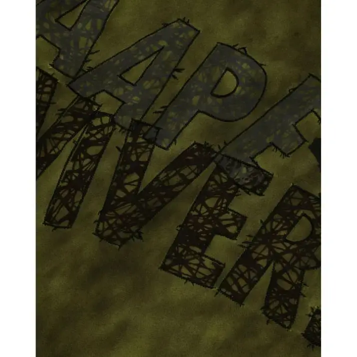 kickasskickss -aape logo decorated dyed tshirt sage green -3