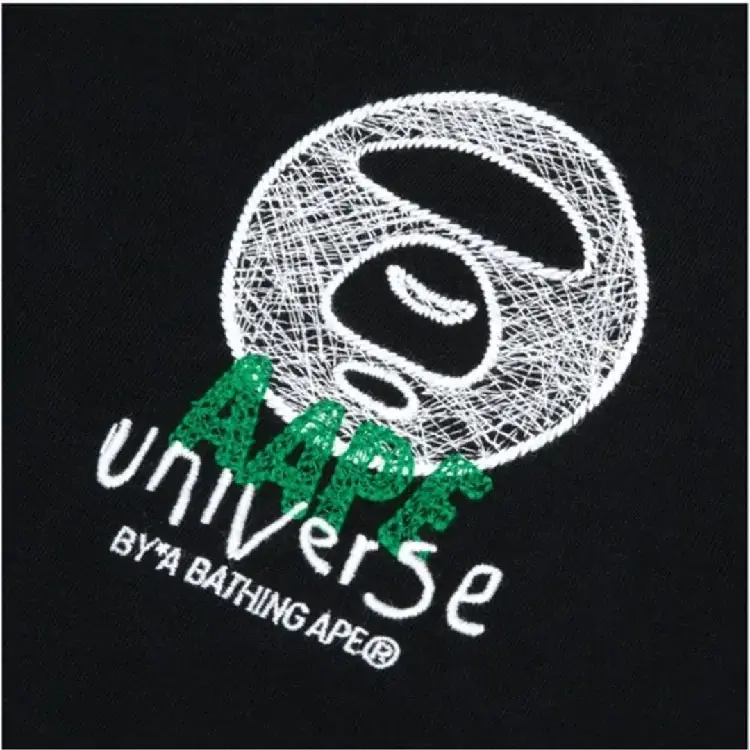 kickasskickss -aape tshirt with slogan logo embroidery black -3